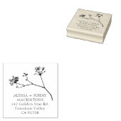 Eenvoudige rustieke wilde bloemen bruiloft retour  rubberstempel (Gestempeld)
