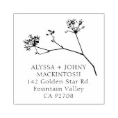 Eenvoudige rustieke wilde bloemen bruiloft retour  rubberstempel (Afrduk)