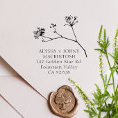 Eenvoudige rustieke wilde bloemen bruiloft retour  rubberstempel