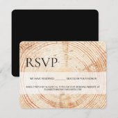 Eenvoudige rustieke Wood Grain RSVP gereserveerde  (Voorkant / Achterkant)