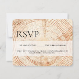 Eenvoudige rustieke Wood Grain RSVP gereserveerde  Kaartje