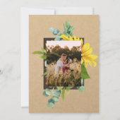 Eenvoudige rustieke Zonnebloemen Kraft Papier Foto Kaart (Achterkant)