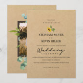 Eenvoudige rustieke Zonnebloemen Kraft Papier Foto Kaart (Voorkant / Achterkant)