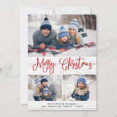 Eenvoudige Rustige 6-FOTO-kerstgroet Feestdagenkaart (Voorkant)