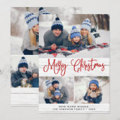 Eenvoudige Rustige 6-FOTO-kerstgroet Feestdagenkaart (Voorkant / Achterkant)