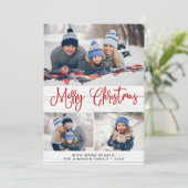 Eenvoudige Rustige 6-FOTO-kerstgroet Feestdagenkaart (Staand voorkant)