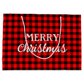 Eenvoudige Rustige Buffalo Pset Red kerst Groot Cadeauzakje (Achterkant)
