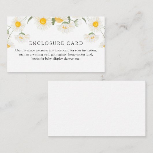 Eenvoudige Rustige Daisy Flower Custom  Informatiekaartje (Voorkant / Achterkant)