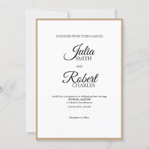 Eenvoudige rustige elegante trouwuitnodiging kaart