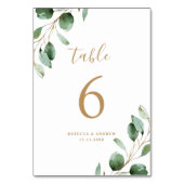 Eenvoudige Rustige Eucalyptus Greenery Gold Weddin Kaart (Achterkant)