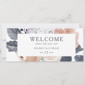 Eenvoudige Rustige Floral Hanging Seast Chart Head (Achterkant)