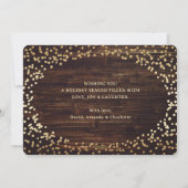 Eenvoudige Rustige kerstkaarten met hout en goudfo Feestdagenkaart (Achterkant)