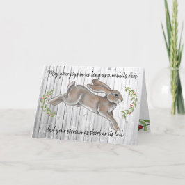 Eenvoudige Rustige konijnenbladlui met Kerstmis Feestdagen Kaart