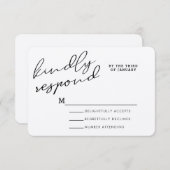 Eenvoudige Rustige Kraft Paper RSVP-kaarten RSVP Kaartje (Voorkant / Achterkant)