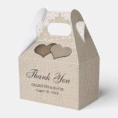 Eenvoudige Rustige Landburlap Bavor Box Bedankdoosjes (Voorkant Zijde)