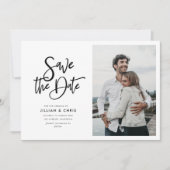 eenvoudige rustige manuscriptfoto sparen de datumk kaart (Voorkant)