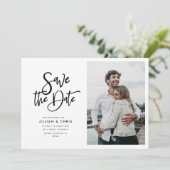 eenvoudige rustige manuscriptfoto sparen de datumk kaart (Staand voorkant)