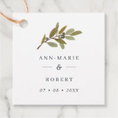 Eenvoudige Rustige Olive Branch Wedding Names Bedankjes Labels (Voorkant)