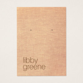 Eenvoudige Rustige Tan Jewelry-oorkoningskaart Visitekaartje