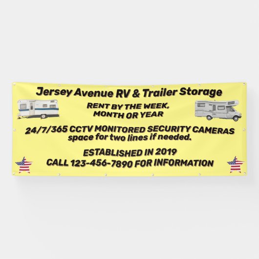 Eenvoudige RV- en traileropslag aanpassen Spandoek (Horizontaal)