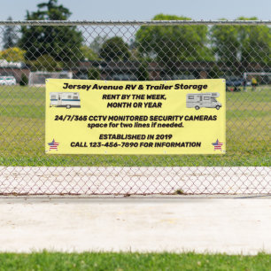 Eenvoudige RV- en traileropslag aanpassen Spandoek