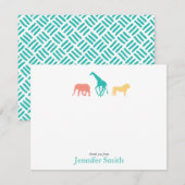 Eenvoudige safari dier personaliseren briefpapier kaart (Voorkant / Achterkant)