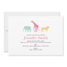 Eenvoudige Safari Dier Silhouet Meisje Baby shower