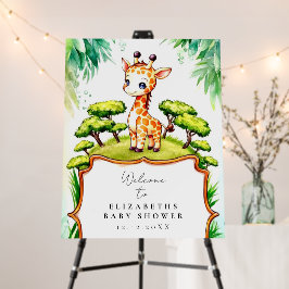 Eenvoudige Safari Giraffe Baby shower Welkomstbord