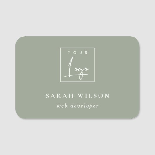 Eenvoudige Saga Green Custom Promotion Business Lo Naamplaatje (Voorkant)