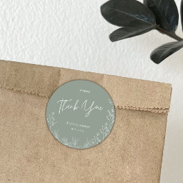 Eenvoudige saga groene bruiloft ronde sticker