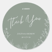 Eenvoudige saga groene bruiloft ronde sticker (Voorkant)