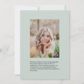 Eenvoudige Sage Afstuderen Fotoaankondiging Aankondiging (Achterkant)