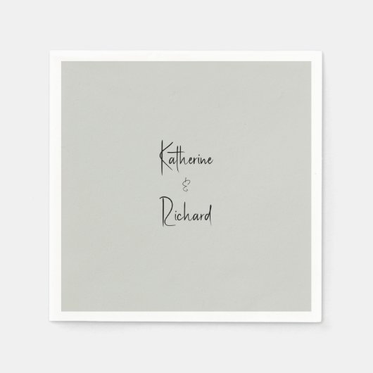 Eenvoudige Sage Custom Wedding Cocktail Napkins Servet (Voorkant)