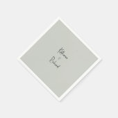 Eenvoudige Sage Custom Wedding Cocktail Napkins Servet (Hoek)