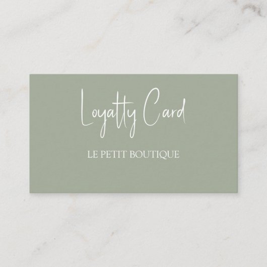 Eenvoudige Sage Customer Loyalty Kaart (Voorkant)