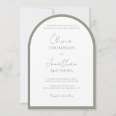 Eenvoudige Sage Green Border Script Wedding Arch Kaart (Voorkant)