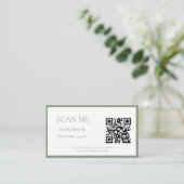 Eenvoudige Sage Green Botanische kam monogram brui Informatiekaartje (Staand voorkant)