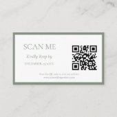 Eenvoudige Sage Green Botanische kam monogram brui Informatiekaartje (Voorkant)