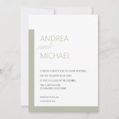 Eenvoudige Sage Green bruiloft uitnodiging (Voorkant)