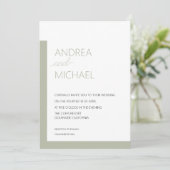 Eenvoudige Sage Green bruiloft uitnodiging (Staand voorkant)