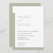 Eenvoudige Sage Green bruiloft uitnodiging (Voorkant / Achterkant)
