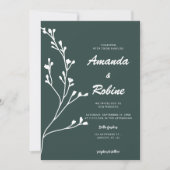 Eenvoudige Sage Green bruiloft uitnodiging (Voorkant)