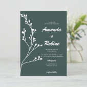 Eenvoudige Sage Green bruiloft uitnodiging (Staand voorkant)