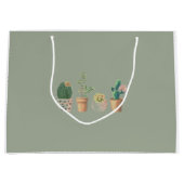 Eenvoudige Sage Green Cactus Large Cadeautasje (Voorkant)