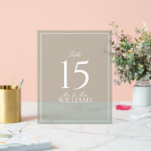 Eenvoudige Sage Green Elegant Trouwtafel Nummer Acryl Bord (Huwelijk)