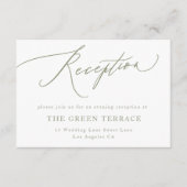 Eenvoudige Sage Green en White Modern Calligraphy Informatiekaartje (Voorkant)