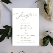 Eenvoudige Sage Green en White Modern Calligraphy Informatiekaartje