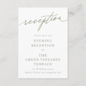 Eenvoudige Sage Green en White Modern Calligraphy Informatiekaartje (Voorkant)