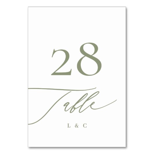 Eenvoudige Sage Green en White Modern Calligraphy Kaart (Voorkant)