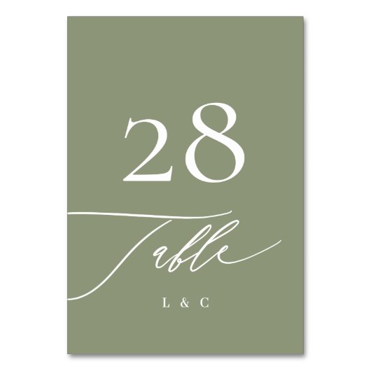 Eenvoudige Sage Green en White Modern Calligraphy Kaart (Voorkant)